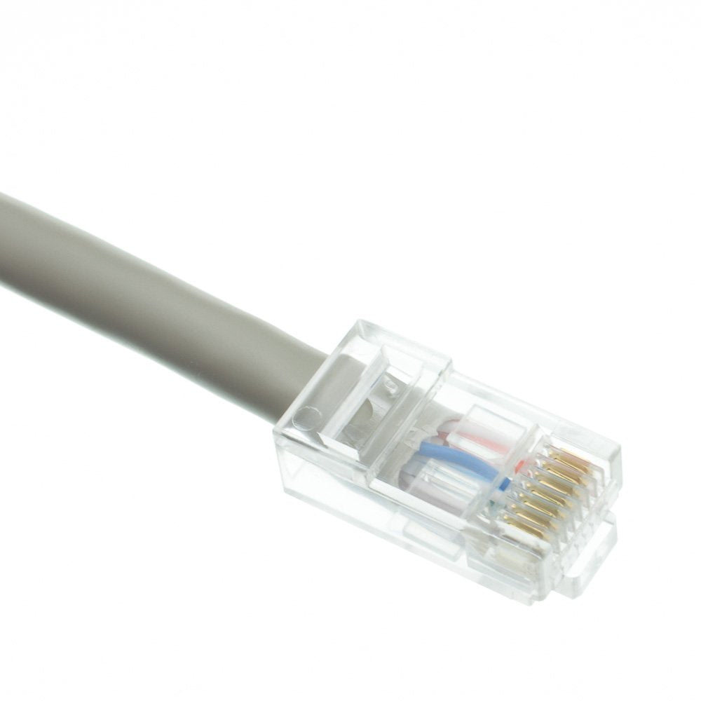 CableWholesale Plenum Cat5e Gray Ethernet Patch Cable, Bootless CMP-Rated, 24 AWG 4 Pair Conductor, 1 Foot