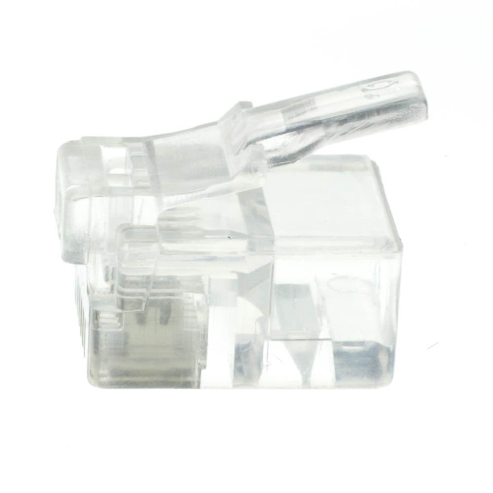 CableWholesale Phone/Data RJ11 Crimp Connectors for Stranded Wire, 6P4C, 50 Pieces