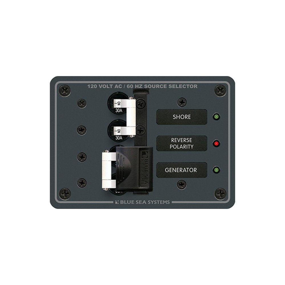 Blue Sea Systems 8032 Traditional Metal Panel - 120V AC 30A Toggle Source Selector