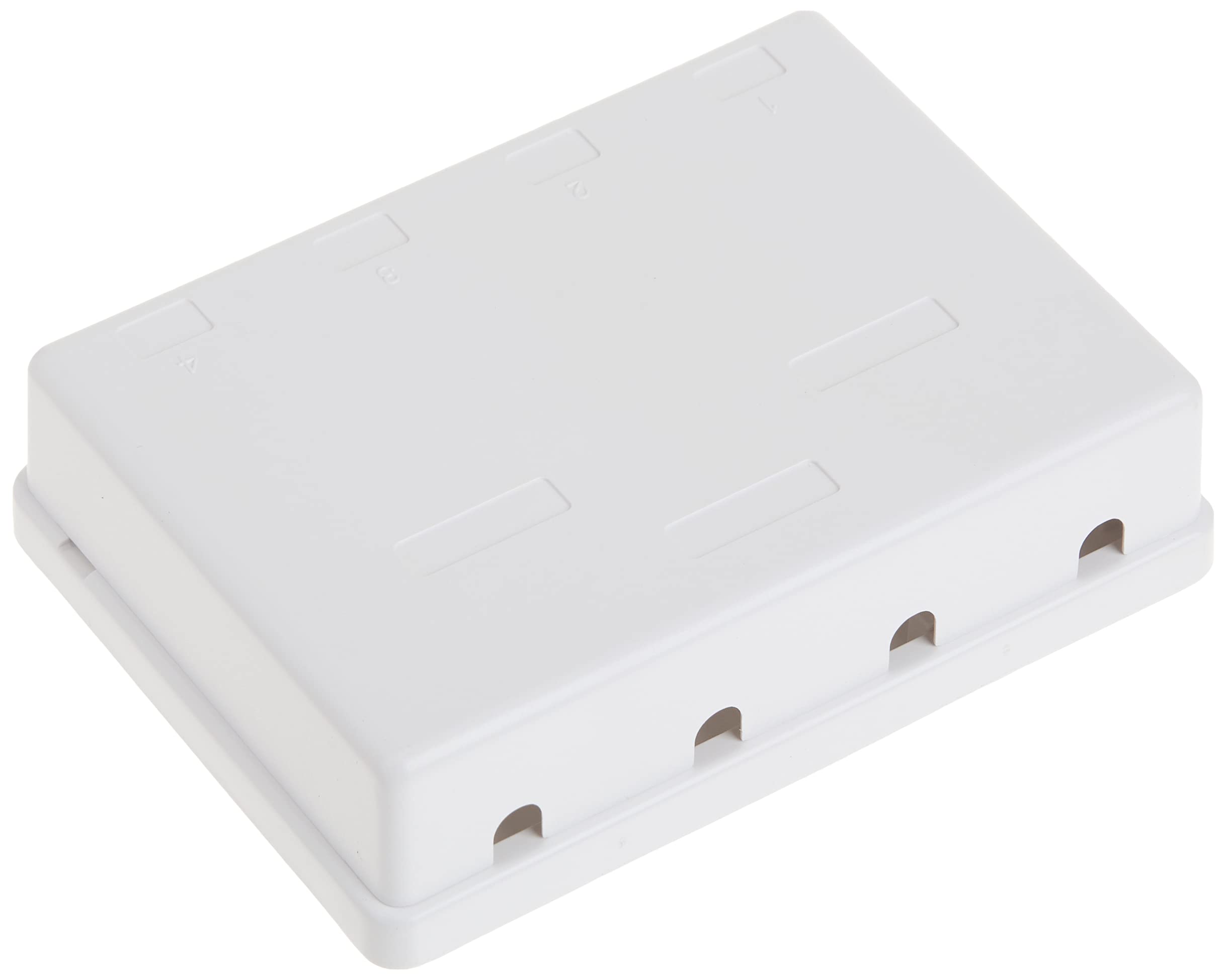4 Port Keystone Jack Surface Mount Box, White, Surface Mount Box for Networking, Home Theatre, Security/Surveillance, Cablewholesale
