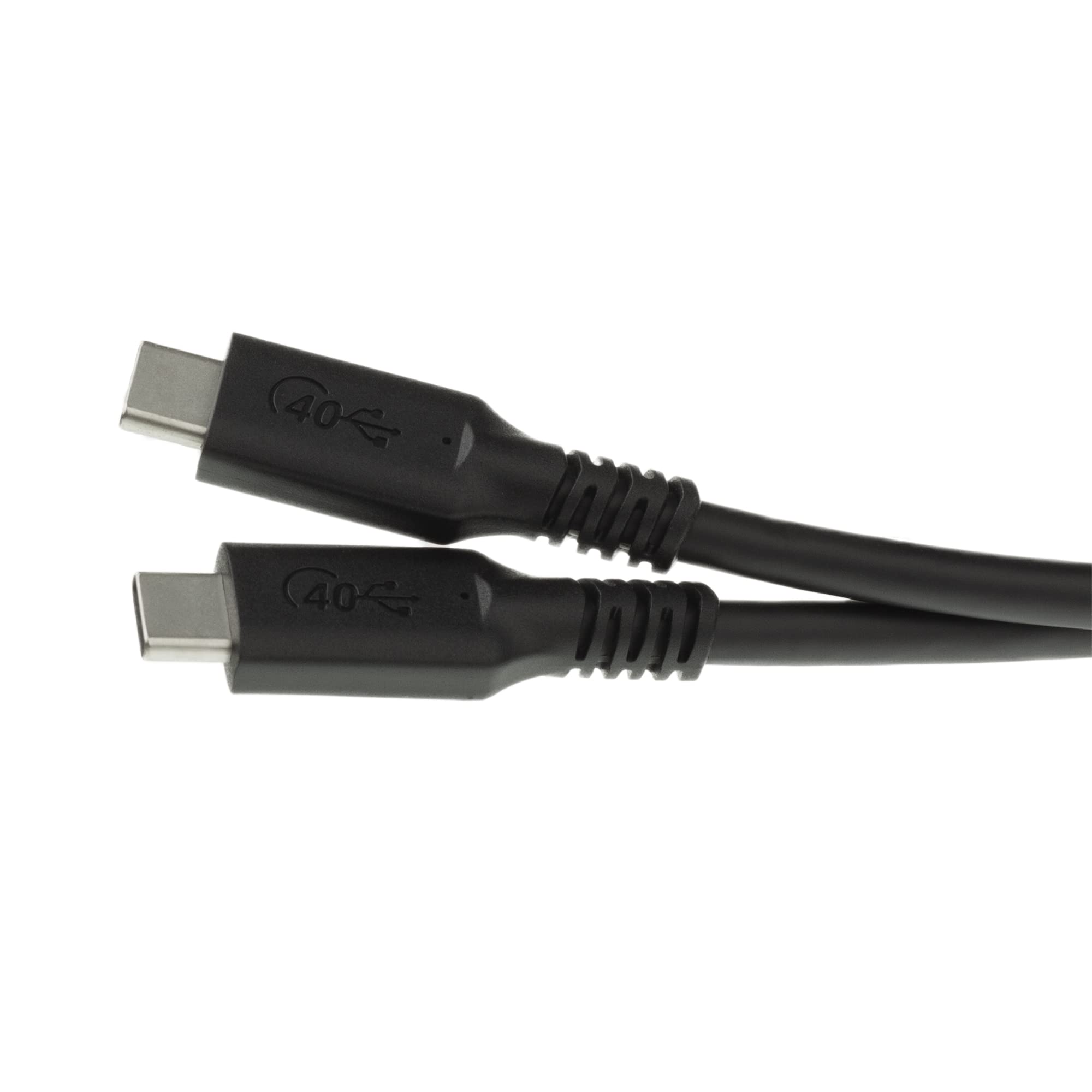 CableWholesale USB4 40Gbps 100 watt Fast Charging Cable, USB Type C Male to Male, Thunderbolt 3 Compatible, PVC Jacket, Black, 1 Feet