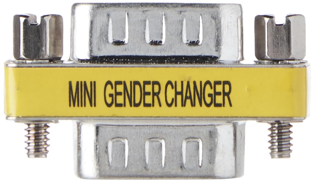 CableWholesale Serial Mini Gender Changer/Coupler, DB9 Male to DB9 Male