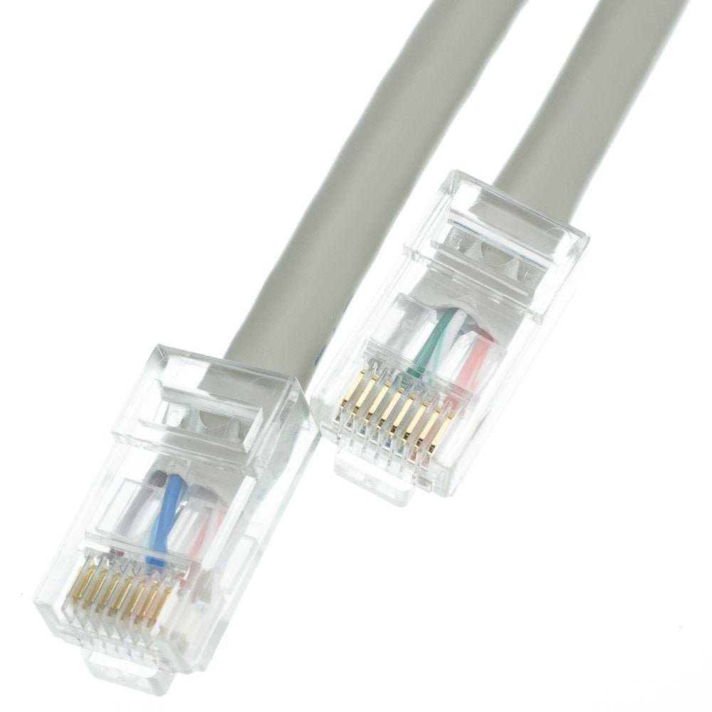 CableWholesale Cat5e Ethernet Cable, 24AWG Network Cable with RJ45 Gold Plated Connector, 4 Pair Stranded Bare Copper, Bootless Unshielded Twisted Pair (UTP) Internet Patch Cable, 6 inches, Gray