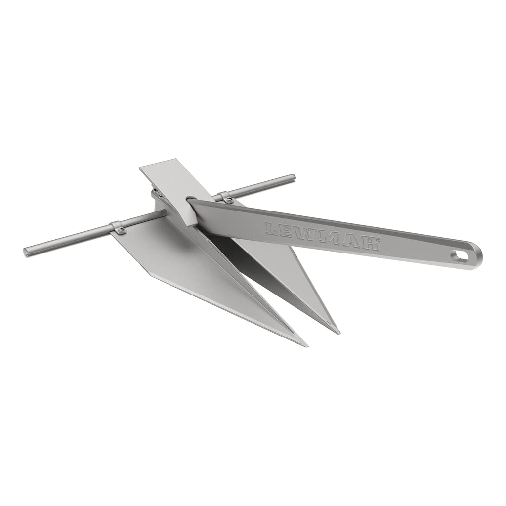 Lewmar LFX Aluminum Fluke Anchor 15 lbs., for Boats 39'-48', Anodized Finish, Adjustable Angles, Measures 33-4/7" L x 27-1/2" W, 20-1/3" fluke Length - 2020202255