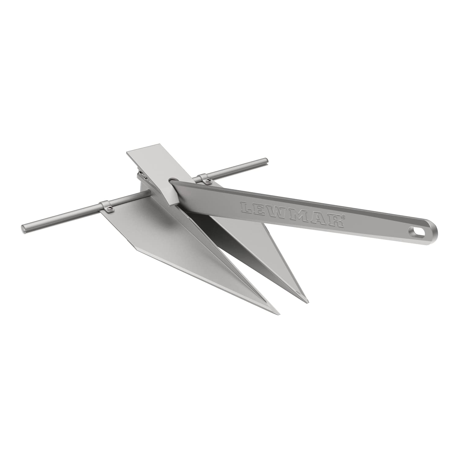 Lewmar LFX Aluminum Fluke Anchor 15 lbs., for Boats 39'-48', Anodized Finish, Adjustable Angles, Measures 33-4/7" L x 27-1/2" W, 20-1/3" fluke Length - 2020202255