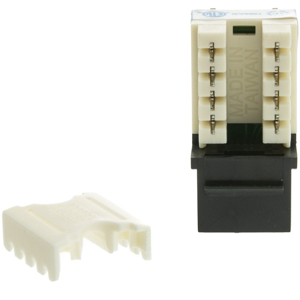 Cat5e Keystone Jack, RJ45 Female (UTP) to 110 Punch Down Connector, CableWholesale, Black