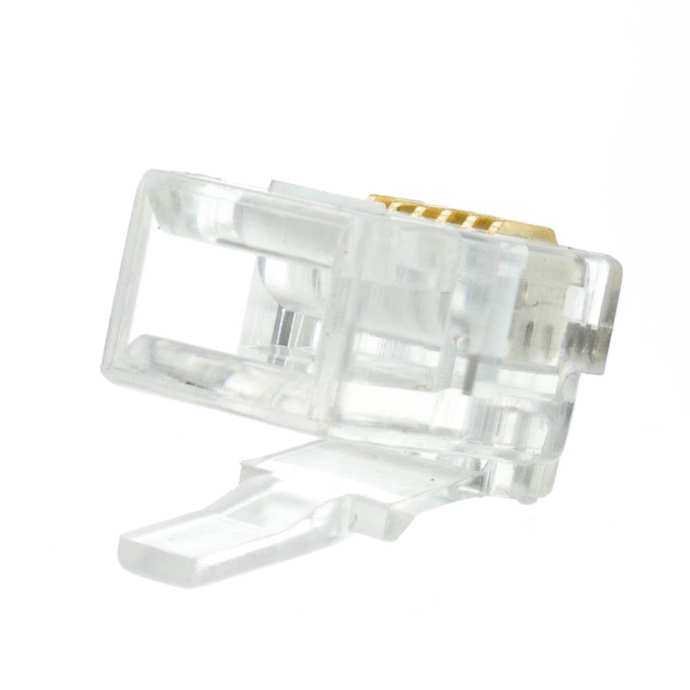 CableWholesale Phone/Data RJ12 Crimp Connectors for Flat Cable, 6P6C, 50 Pieces
