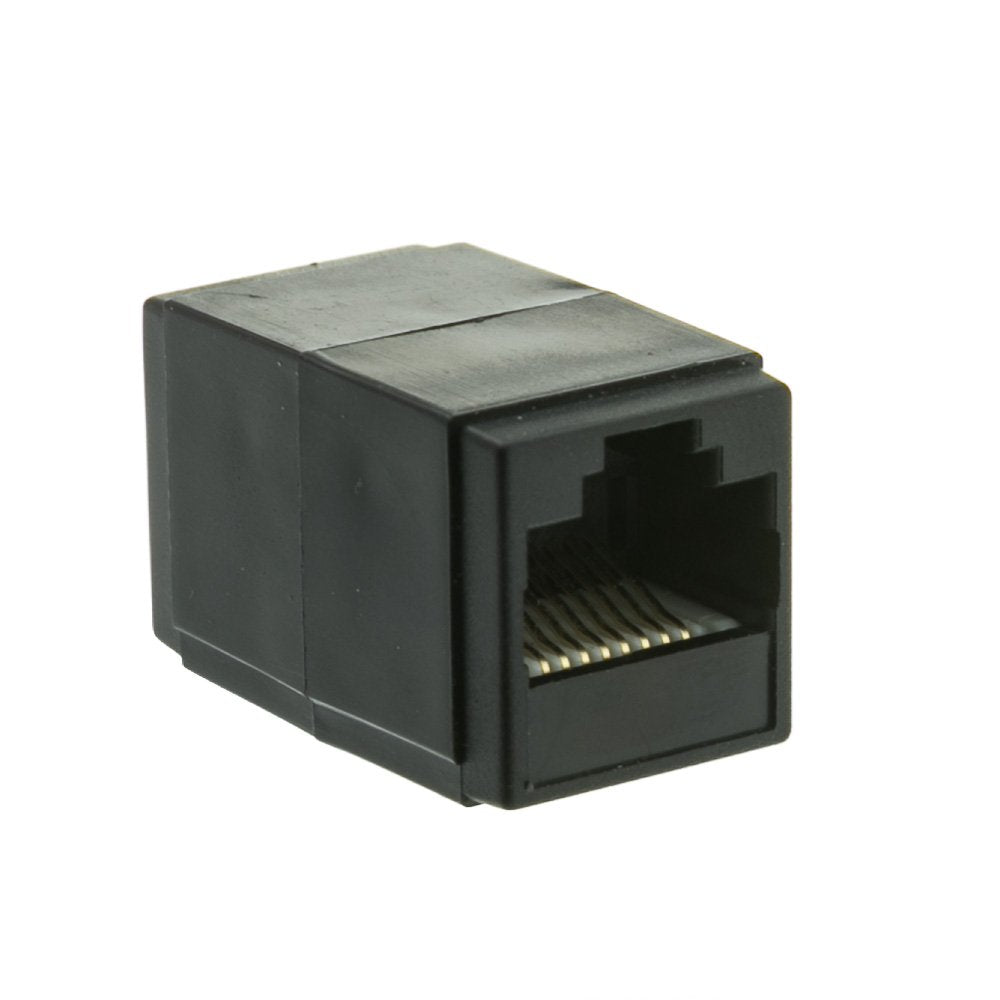 CableWholesale Cat5e RJ45 Inline Coupler, Female to Female Cable Extender Adapter, Black