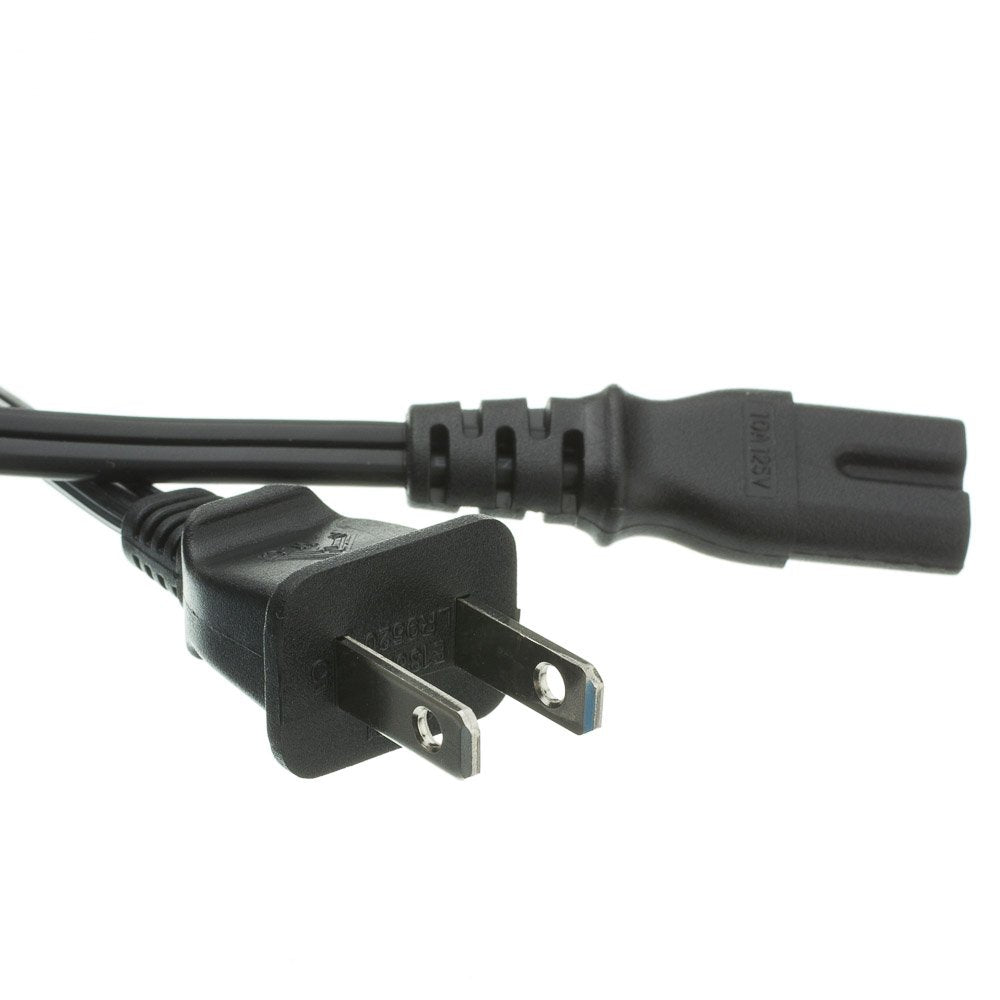 CableWholesale 3 feet Notebook/Laptop Power Cord, Non-Polarized NEMA 1-15P Male to C7 Female Plug, 2 Pin, 18 AWG, 10 Amp, Laptop Power Supply Cable, Black