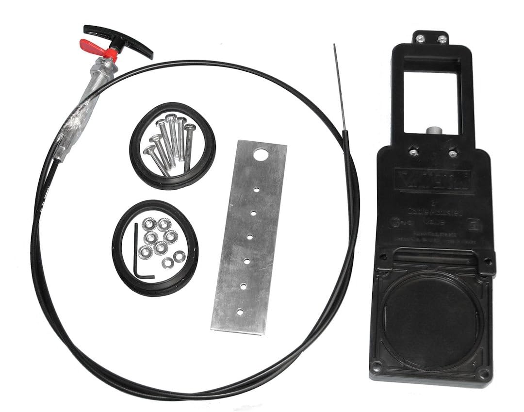 Valterra TC172 72" Flexible Cable Kit with 1-1/2" Valve , Black
