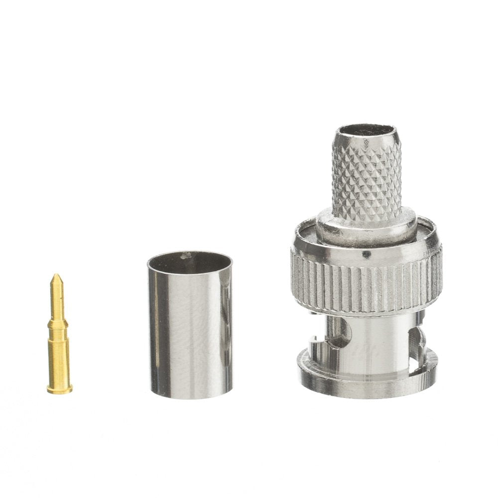 CableWholesale BNC Male Crimp Connector for RG6, 3 Piece
