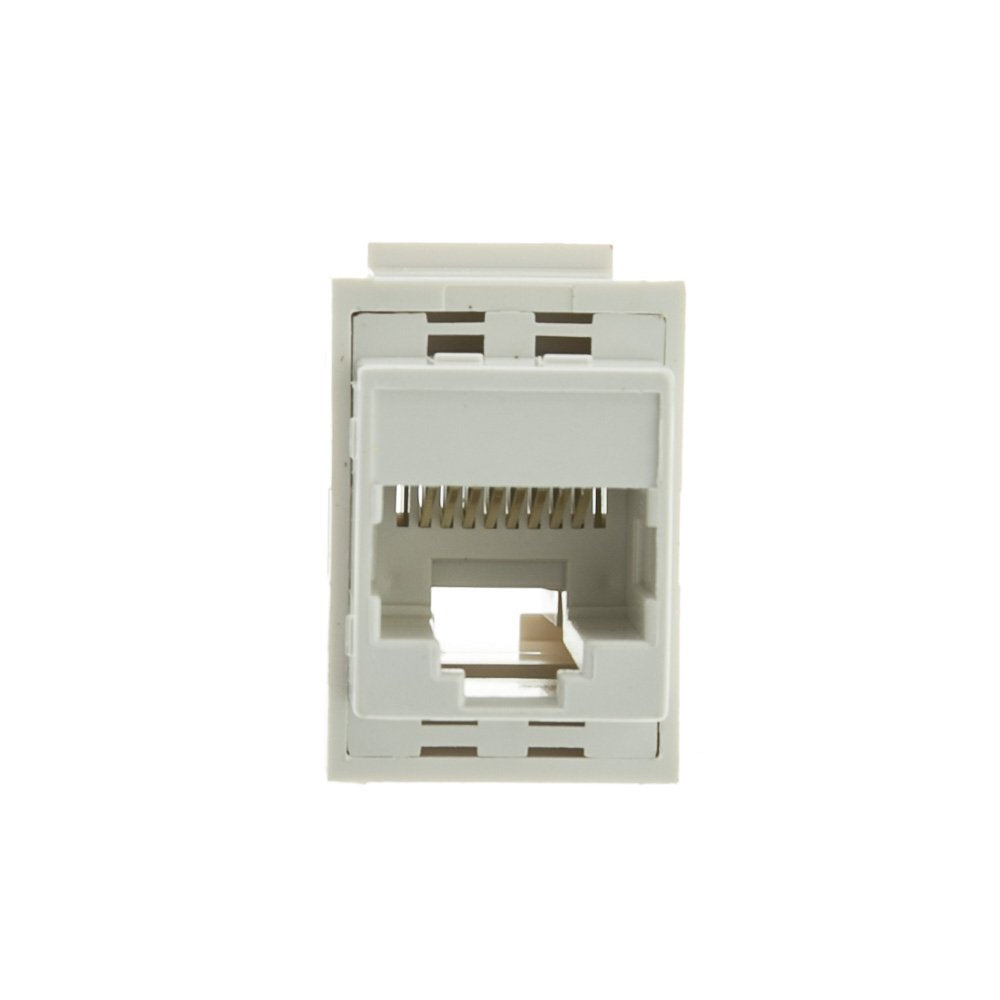 CableWholesale Cat5e Keystone Inline Coupler, RJ45 Female to Female Connector, White