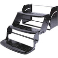Stromberg Carlson Manual RV Step SMFP-3100 – Foldable Camper Stairs for Trailer Entry, Triple Pull Out Platform for RV, Rust Resistant Construction, Exterior Camper Step, 24" Wide Non-Skid Design