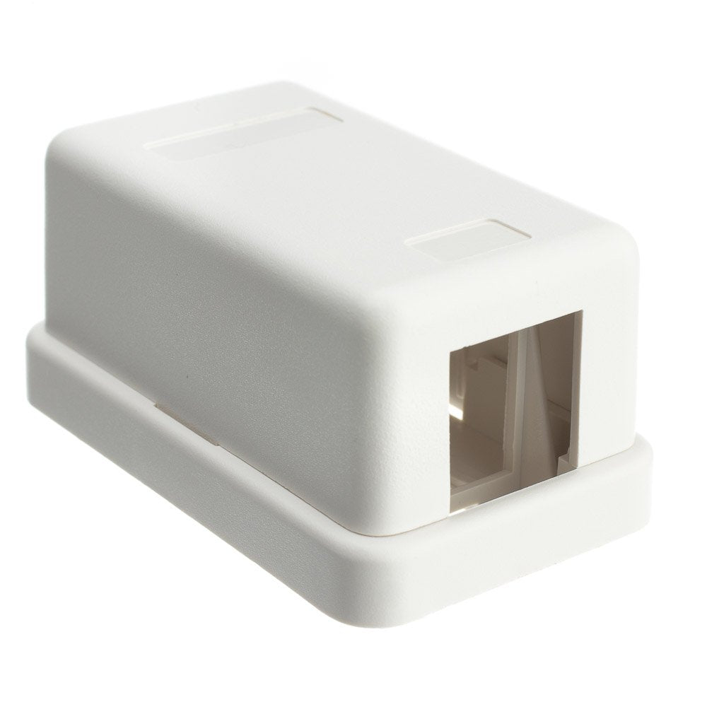 CableWholesale 1 Port Keystone Jack Surface Mount Box, White, Surface Mount Box for Networking, Home Theatre, Security/Surveillance
