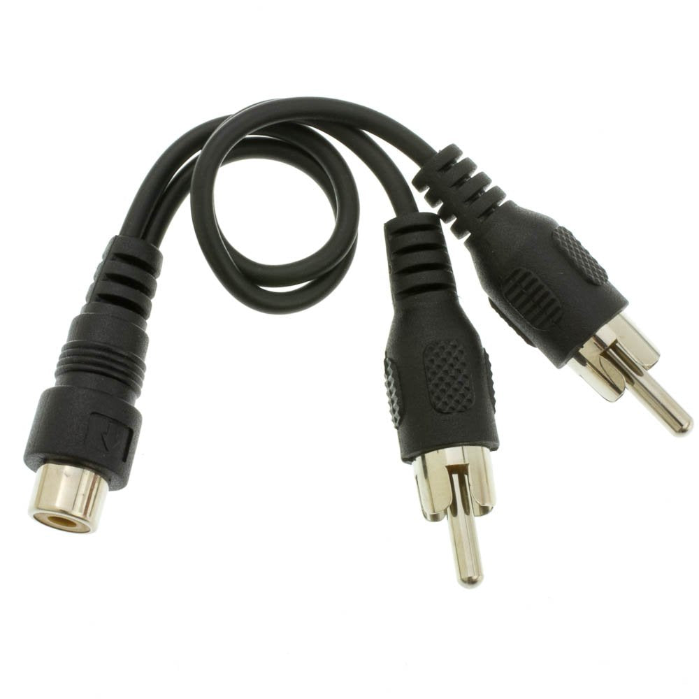 RCA Splitter/Adapter, RCA Female to Dual RCA Male, 6 inch