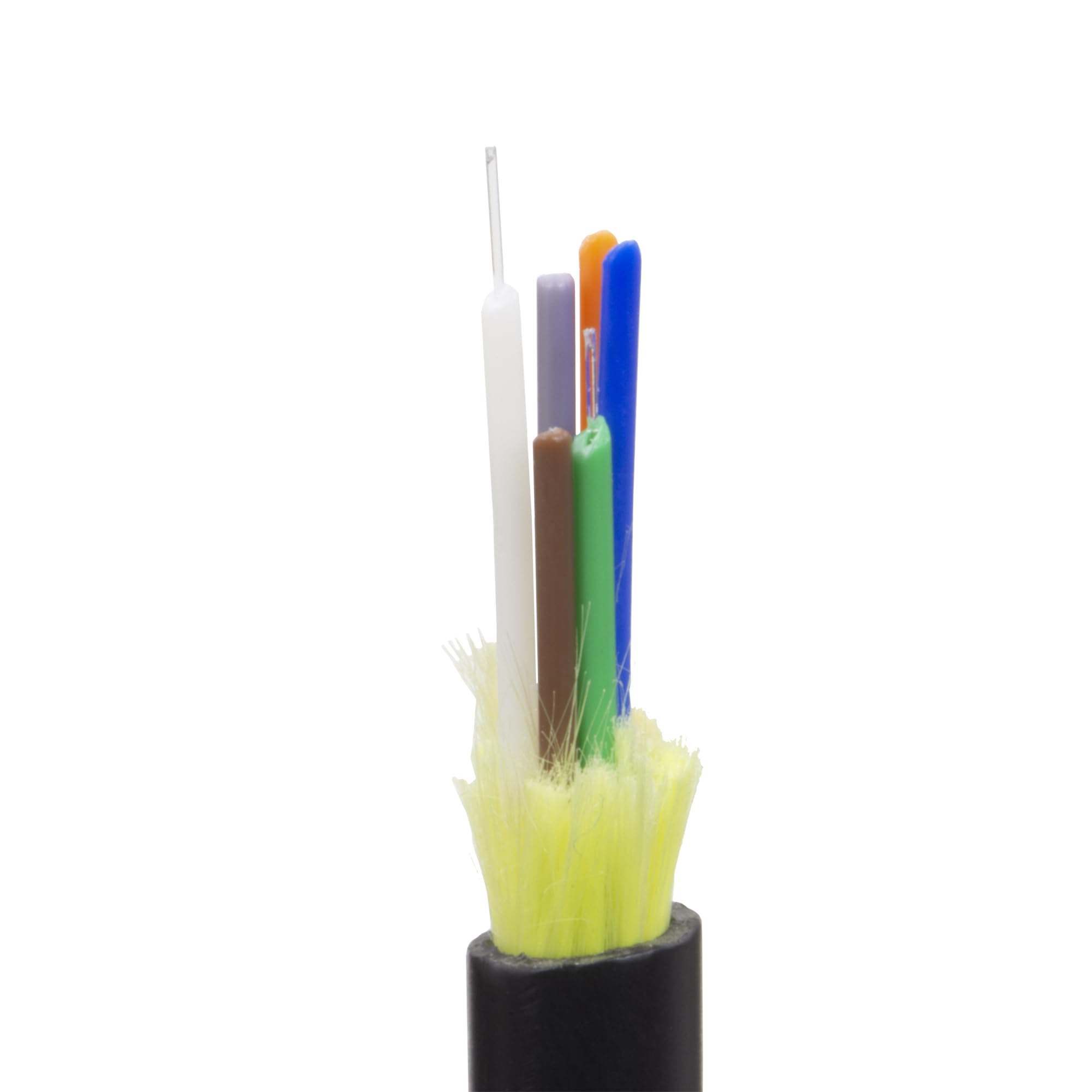CableWholesale 6 Strand Fiber Optic Cable, Multimode, Black, 2000ft Spool