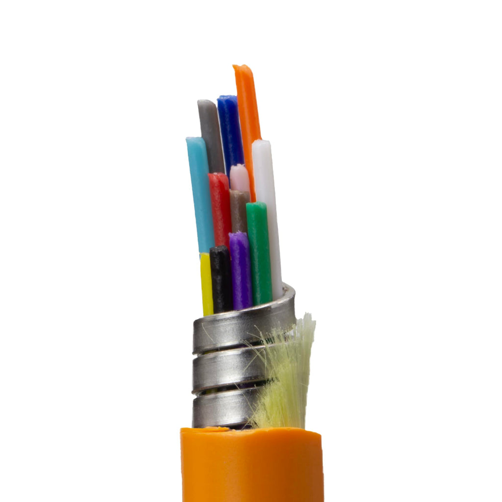 CableWholesale 12 Strand Fiber Optic Cable, Multimode, Orange, 500ft Spool