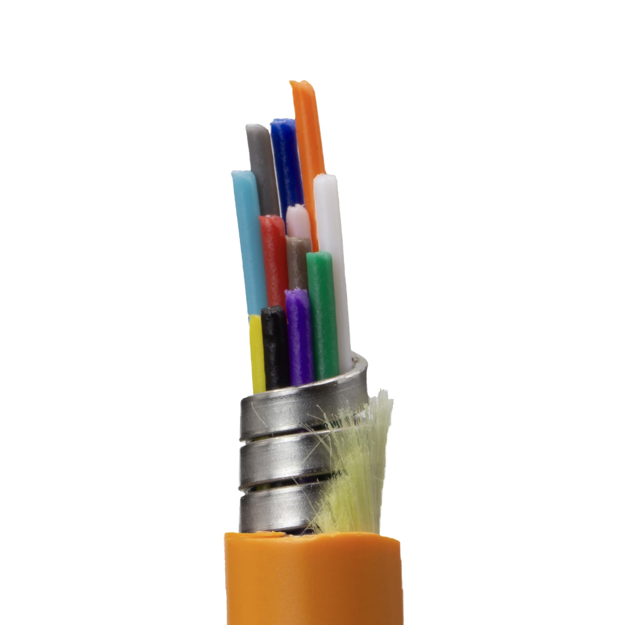 CableWholesale 12 Strand Fiber Optic Cable, Multimode, Orange, 500ft Spool