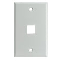 Keystone Wall Plate 1 Port, White (Cat5e, Cat6, Coax (Video), Aux (Cat6 for Data, IP Phone, POTS or Other), Single Gang, CableWholesale