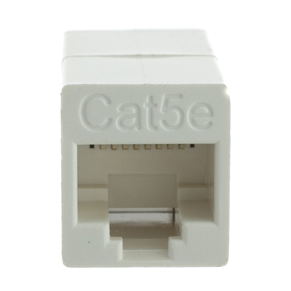 Cat5e Crossover Coupler, White, RJ45 Female, Unshielded