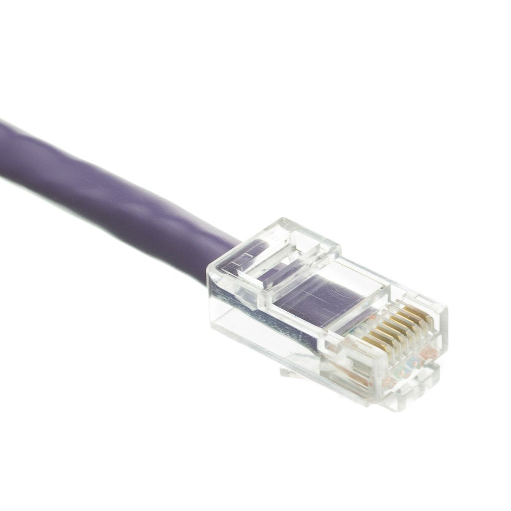 CableWholesale Cat5e Ethernet Cable, 24AWG Network Cable with RJ45 Gold Plated Connector, 4 Pair Stranded Bare Copper, Bootless Unshielded Twisted Pair (UTP) Internet Patch Cable, 2 Foot, Purple