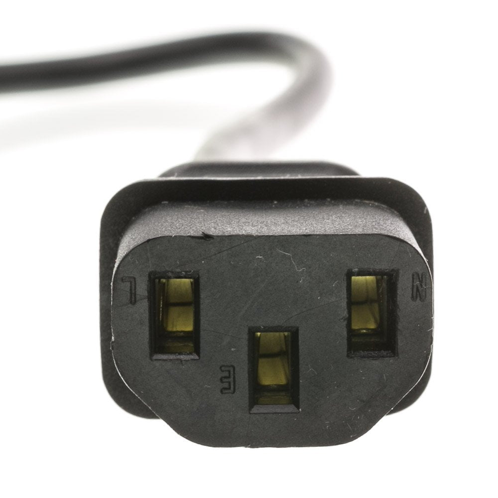 1 feet Computer/Monitor Power Cord, C13 Female to NEMA 5-15P Male Plug, 3 Pin, 18 AWG, SVT, 10 Amp, C13 to Nema 5-15P Power Cable for PC/Monitor, Black, CableWholesale