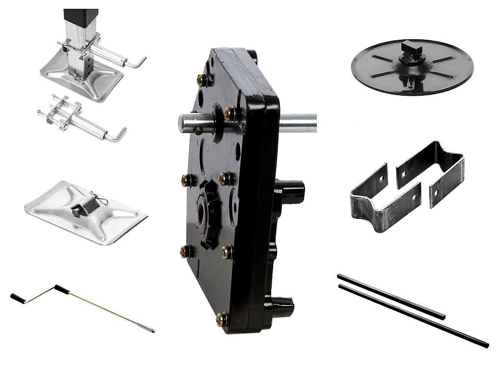 Stromberg Carlson Trailer Gearbox for 5th Wheel Landing Gear – RV Landing Gear Box Compatible with Venture, Lippert and Pac Rim Landing Gear Jacks - Aluminum Housing