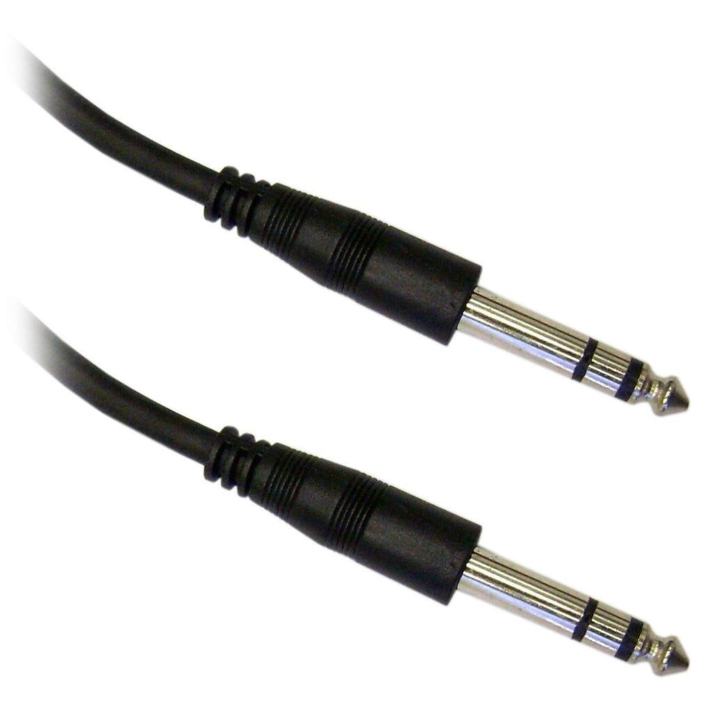 CableWholesale 1/4 inch Stereo Audio Patch Cable, 1/4 Male to Male Nickel Plated Connectors, 24AWG, 10 feet, Black