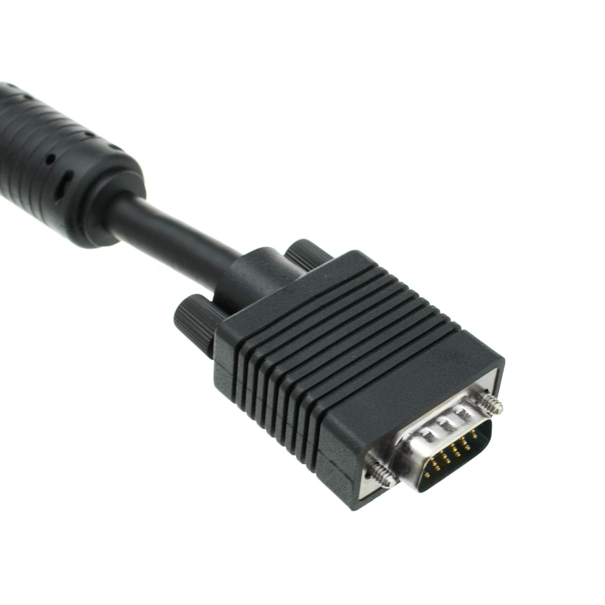 CableWholesale VGA Extension Cable SVGA Male to Female HD15 Male to HD15 Female Double Shielded Monitor Video Coaxial Cable with Ferrite core for PC Laptop Projector Video, Black, 3 feet