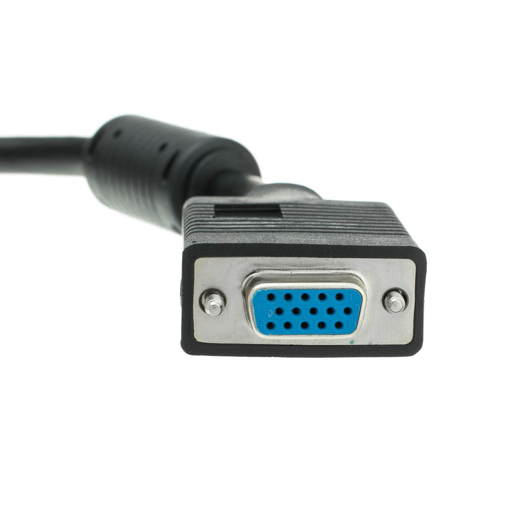 CableWholesale VGA Extension Cable SVGA Male to Female HD15 Male to HD15 Female Double Shielded Monitor Video Coaxial Cable with Ferrite core for PC Laptop Projector Video, Black, 3 feet