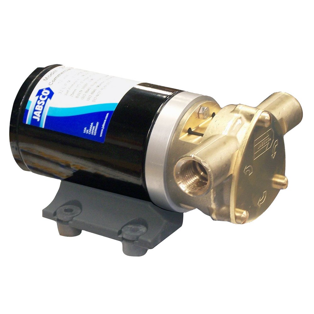 Jabsco 18670-0943 Marine Water Puppy Bilge / Sump Flexible Impeller Commercial Duty Pump 470 GPH, 24 Volt, 15-Amp Non-CE, 1/2" NPT Ports, Bronze