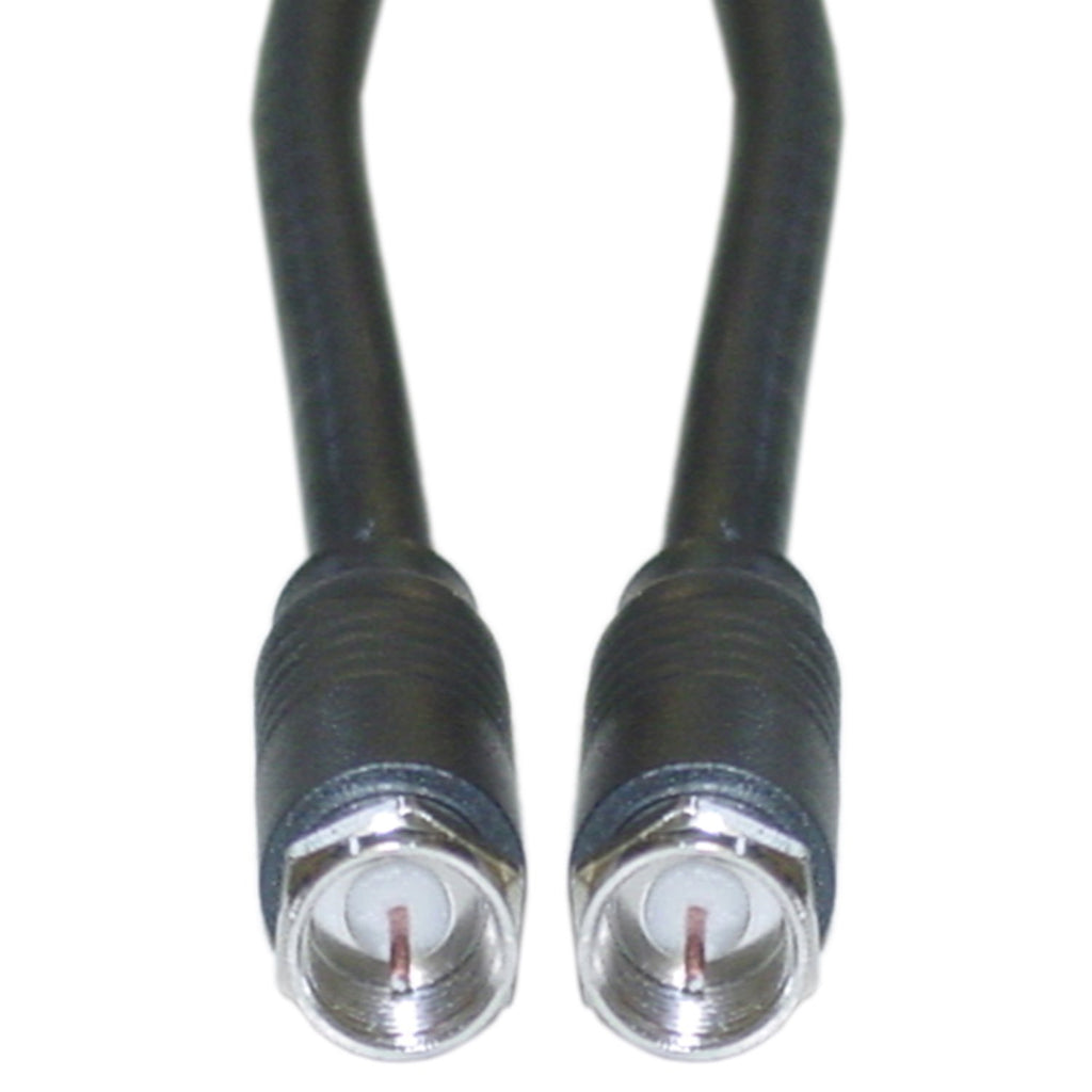 CableWholesale F-pin Coaxial Cable, F Type Male to Male Coax Cable Connector, UL Listed, AV, CableTV, Antenna, and Satellite Cable, Black, 12 ft