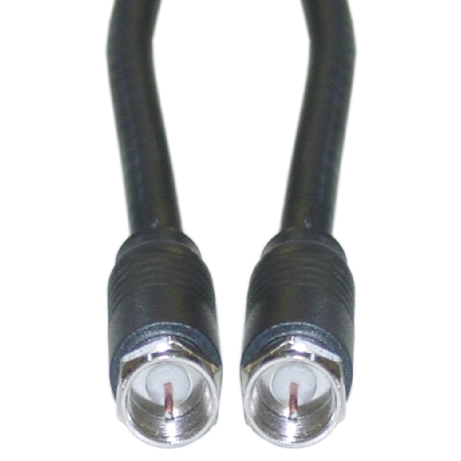 CableWholesale F-pin Coaxial Cable, F Type Male to Male Coax Cable Connector, UL Listed, AV, CableTV, Antenna, and Satellite Cable, Black, 12 ft