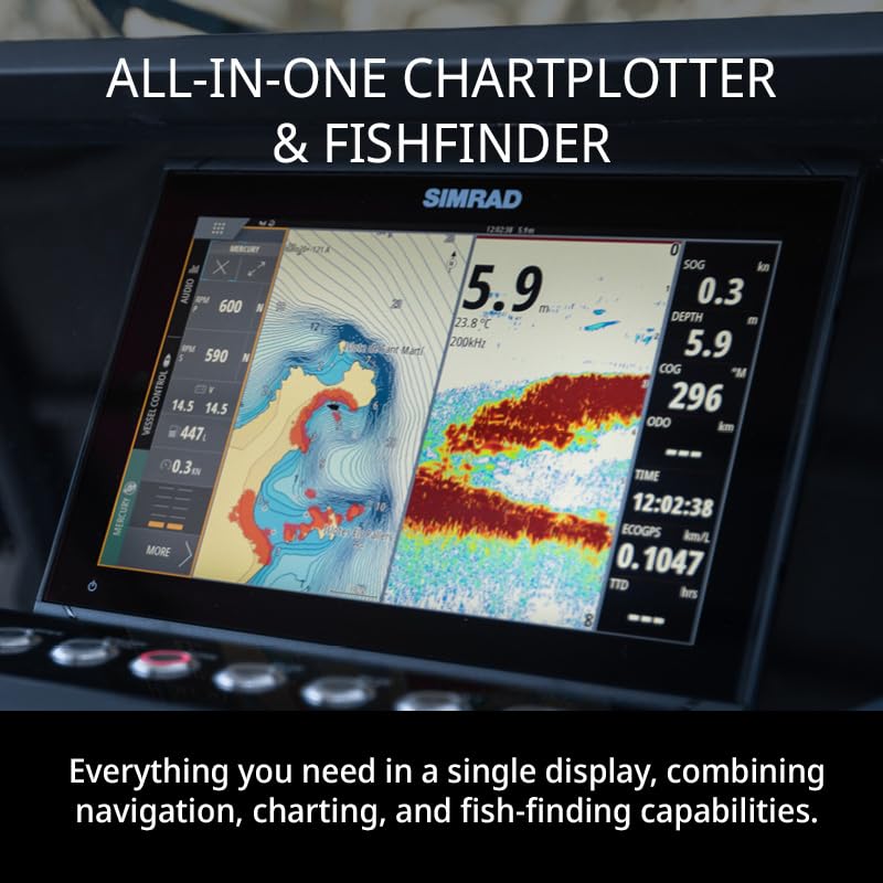 Simrad GO9 XSE - 9-inch Chartplotter with Active Imaging 3-in-1 Transducer, C-MAP Discover Chart Card