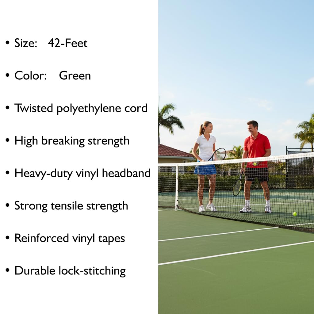 MacGregor Varsity 300 Tennis Net, 42-feet,Green