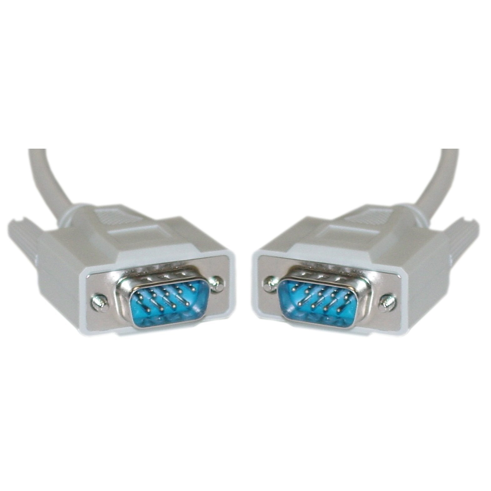 CableWholesale 6 feet Serial Cable, DB9 Male to Male, 28 AWG, 9 Conductor, 1:1, Beige, RS-232 for Printer, Modems, Networks, UL Rated, 9 Pin Serial Cable Male to Male