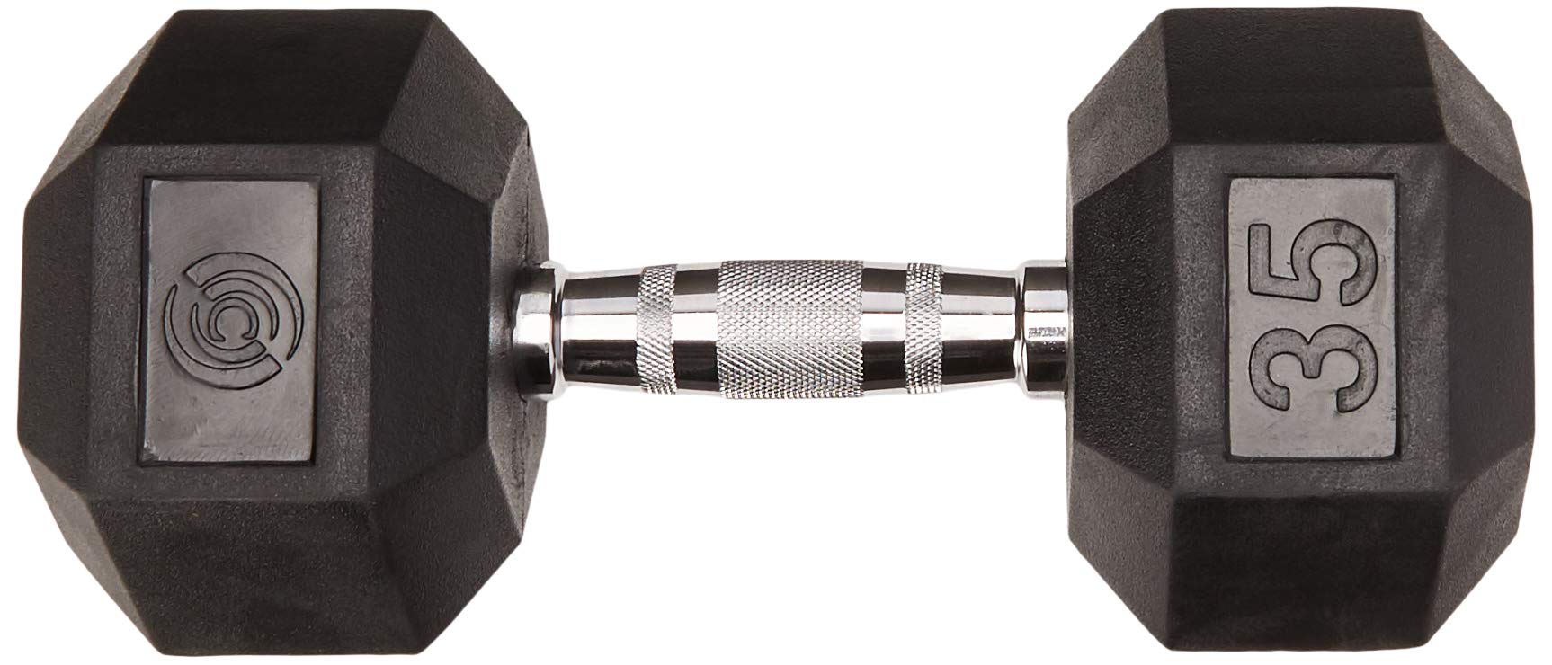 Champion Rubber Encased Solid Hex Dumbbell, 35-Pound