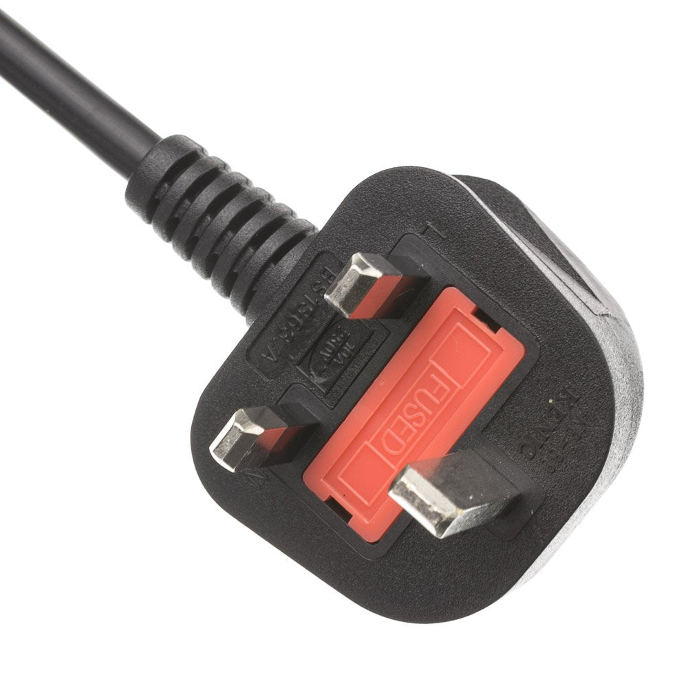CableWholesale 6ft Computer/Monitor Power Cord with Fuse - BS 1363 to C13, VDE Approved - UK/England Compatible