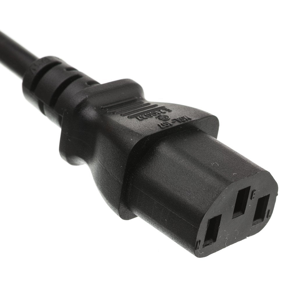 25 feet Computer/Monitor Power Cord, C13 Female to NEMA 5-15P Male Plug, 3 Pin, 18 AWG, SVT, 10 Amp, C13 to Nema 5-15P Power Cable for PC/Monitor, Black, CableWholesale
