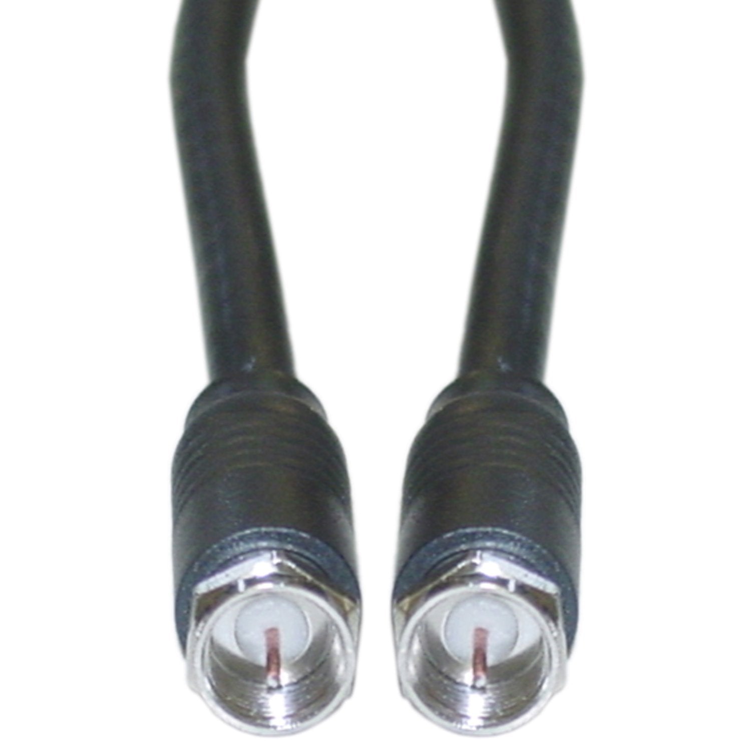 CableWholesale F-pin Coaxial Cable, F Type Male to Male Coax Cable Connector, UL Listed, AV, CableTV, Antenna, and Satellite Cable, Black, 12 ft