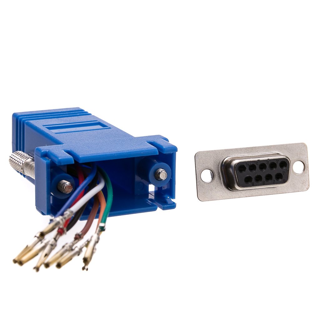 CableWholesale DB25 to RJ45 Modular Adapter - M/F - Serial Adapter, DB25 Male to RJ45 Female Jack, Black, Db25 to Rj45 Adapter, DB25 Male to RJ45 Female Modular Adapter Kit
