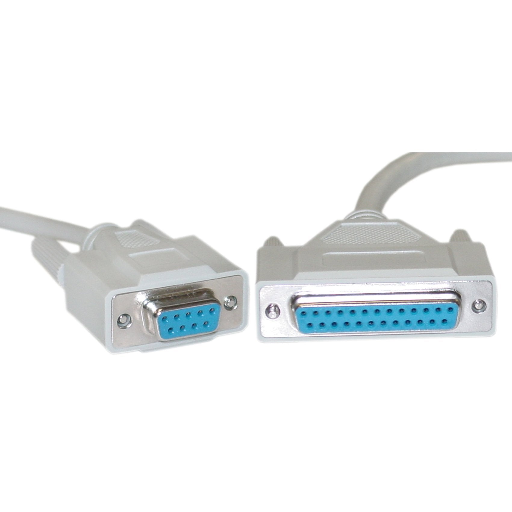 CableWholesale Null Modem Cable, DB9 Male to DB9 Female Serial Cable, UL Rated, 8 Conductor, Beige, DB9 Serial Null Modem Cable Male to Female, 10 Feet