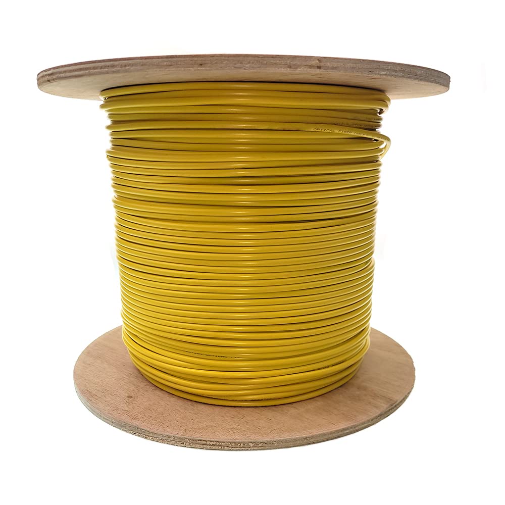 CableWholesale Bulk Zipcord Fiber Optic Cable, Singlemode, OS2 9/125 Micron, Two Fiber - Duplex Fiber Optic Cable, Yellow, Riser Rated, Spool, 1000 feet