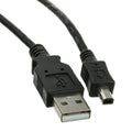 CableWholesale Black USB Type A Male to 4 Pin Mini-B Male Cable, 6 Feet - USB 2.0 Cable for Devices with Mini 4 Pin USB