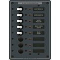 Blue Sea Systems 8023 Traditional Metal DC Panel - 8 Positions Black