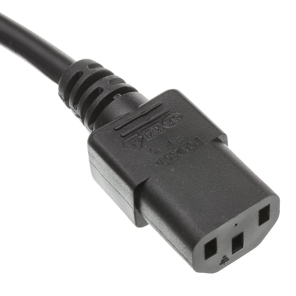 CableWholesale 6ft Computer/Monitor Power Cord with Fuse - BS 1363 to C13, VDE Approved - UK/England Compatible