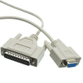 CableWholesale 6-Foot DB9 Female/DB25 Male Null Modem Serial Cable RS232 (10D1-21306)