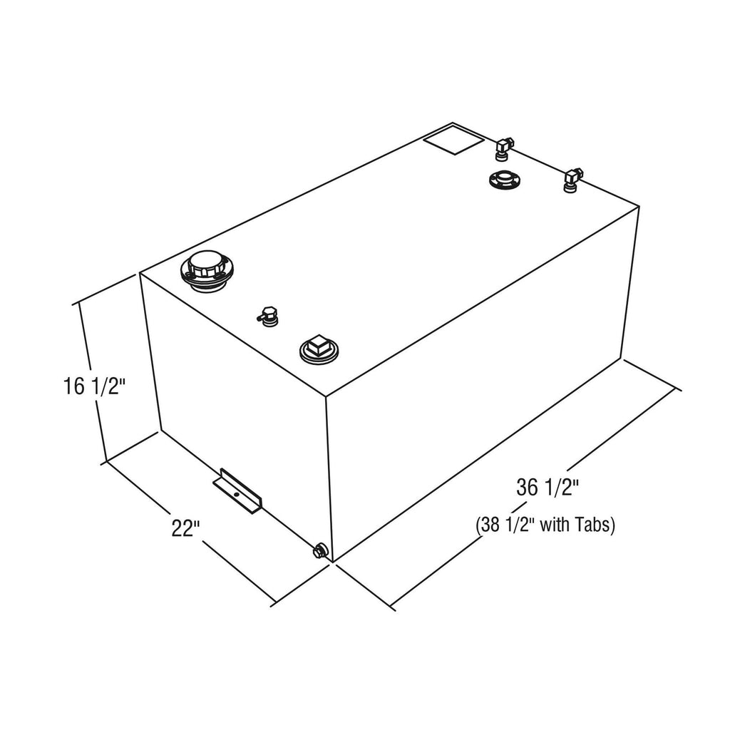 RDS MFG INC Rectangular Auxiliary Transfer Fuel Tank - 55 Gallon