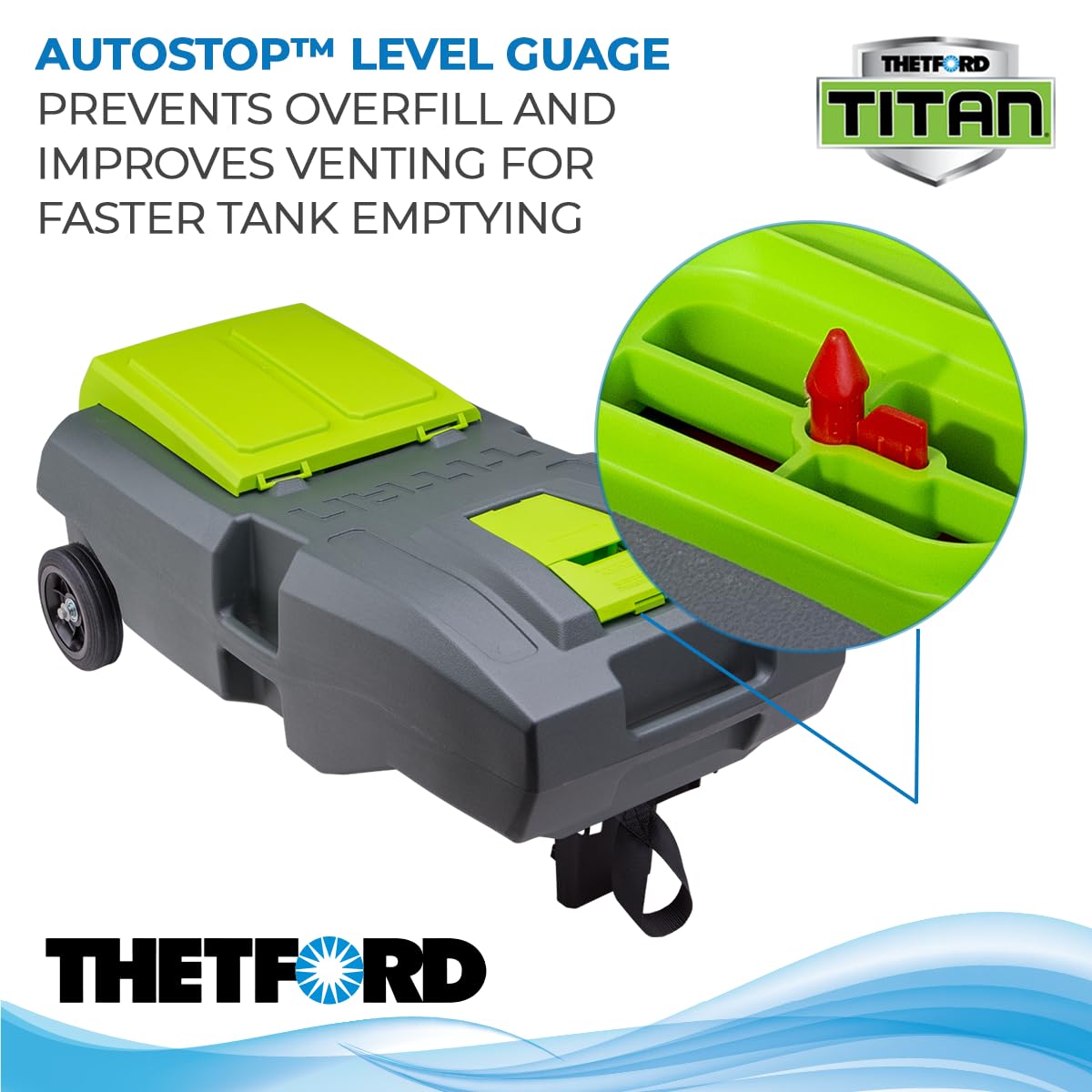 Thetford 40953 2-Wheel Titan Tote - 21 Gallon