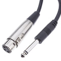 CableWholesale 3-Pin XLR Female to 1/4" Mono Male Audio Cable, 24 AWG Microphone Cable, 10 feet